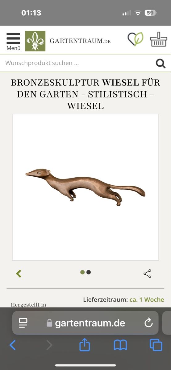 Alle Dekorationen: Bronze Wiesel Hermelin nummeriert – Gebraucht aus Gipf-Oberfrick von Iberico 4