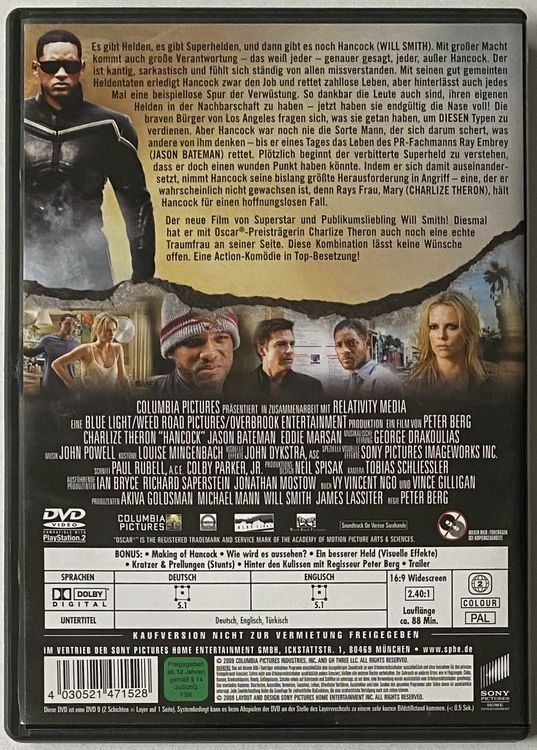 Alle DVDs: Hancock (Versandkostenfrei) – Gebraucht aus Flums von Asquillo 1