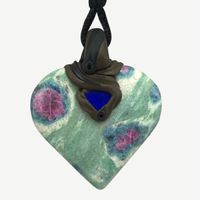 Rubin-Fuchsit Steinanhänger mit Lapislazuli