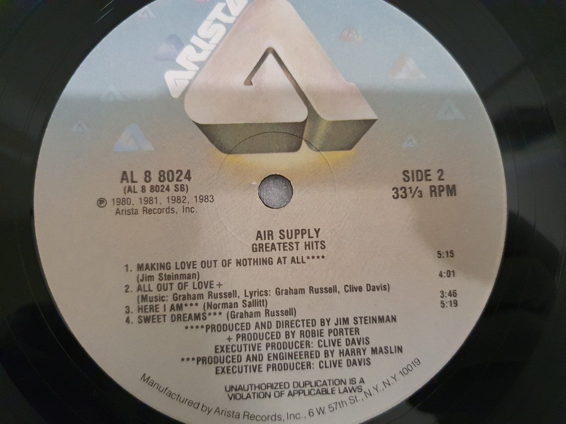 Dischi in vinile: Air Supply – Greatest Hits – Usato da Uster venduto da Vinyl-Leidenschaft 7