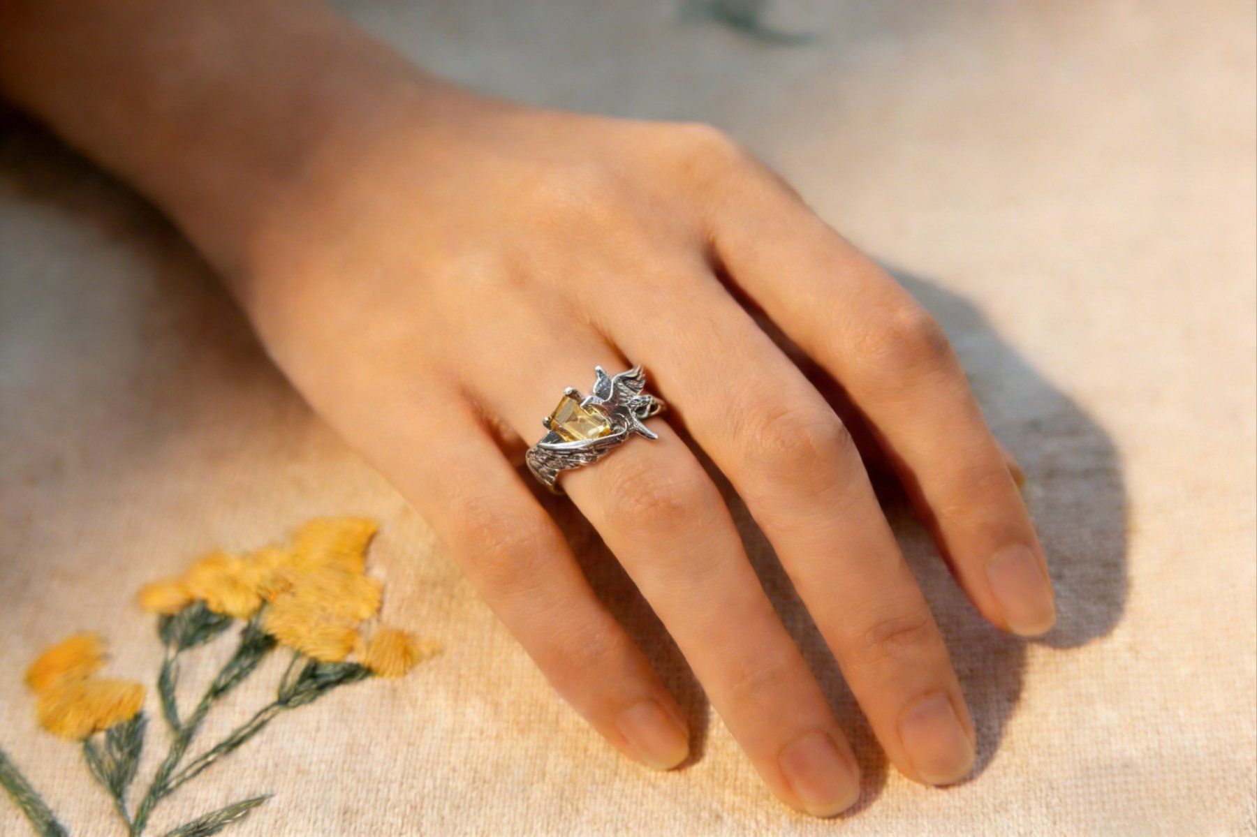 Anelli: NEW - S925 Citrine Ring (Adjustable) – Nuovo (secondo la descrizione) da Zürich venduto da cin_wcf6 6