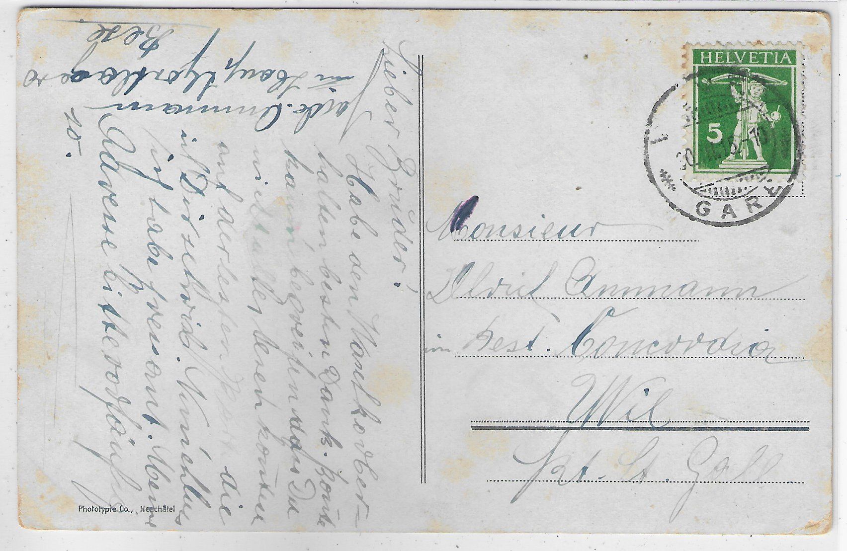 Cartoline postali: Vevey - Vue generale - Litho – Usato da Ettingen venduto da Kartenplanet 1