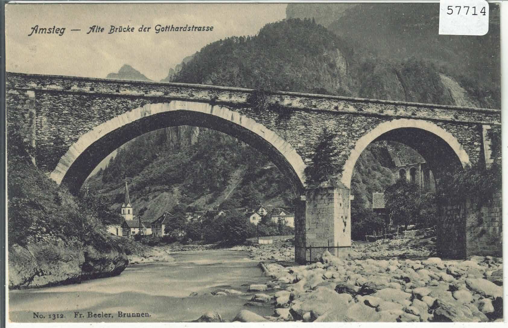 Ansichtskarten: Amsteg - Alte Brücke der Gotthardbahn – Gebraucht aus Ettingen von Kartenplanet