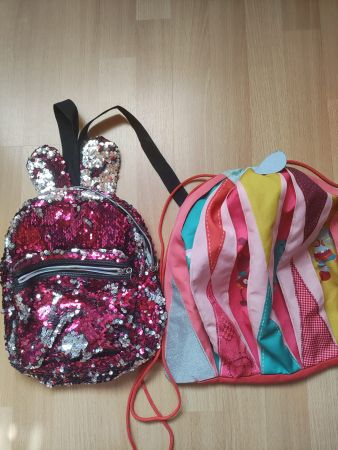 2 Mädchen Rucksäcke: Glitzer & Patchwork, sehr süss!