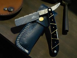 Damast Messer RASIERMESSER HANDMADE 23cm hürlimann No 18 NEU