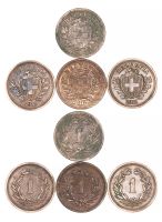 1 Rappen Lot 1853, 1912, 1915 & 1918. Ab 1.--