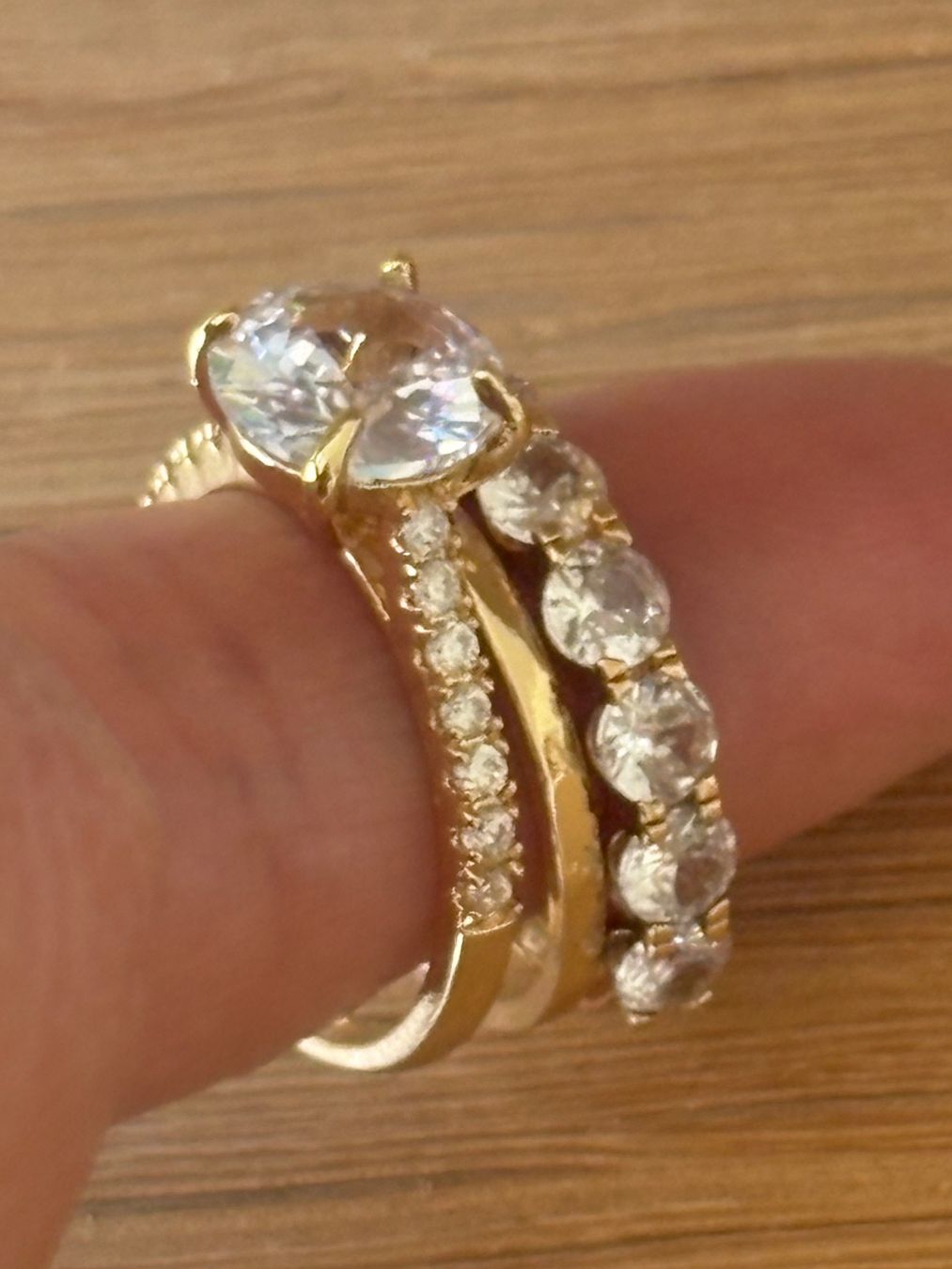 Anelli: Luxus Elegante Trio Gr:19/9 Ring   Farbe: Gold – Nuovo (secondo la descrizione) da Biel-Bienne venduto da Roserosse13