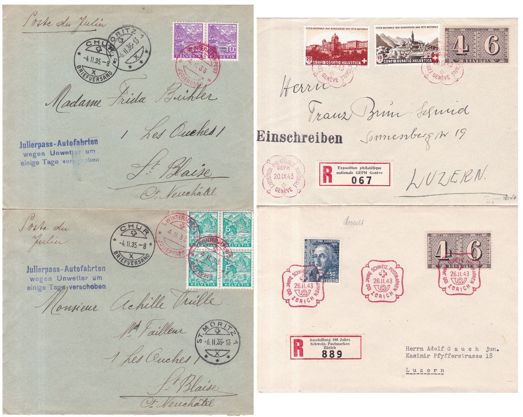 Tutti i francobolli: 30 Stk. Alte CH Briefe, FDCs, Belege – Usato da Münchwilen AG venduto da Nesar 2