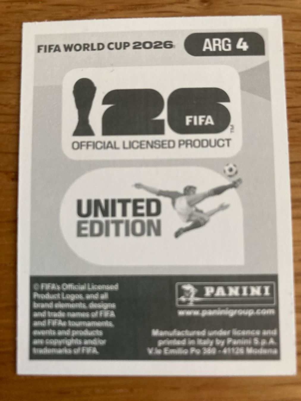 Panini Carte collezionabili: WM Sticker ARG 4 – Nuovo (secondo la descrizione) da Winterthur venduto da Whitefish 1
