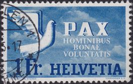 1945, PAX Nr.270 (Friedenstaube) Luxusstück St.Gallen, 100.-