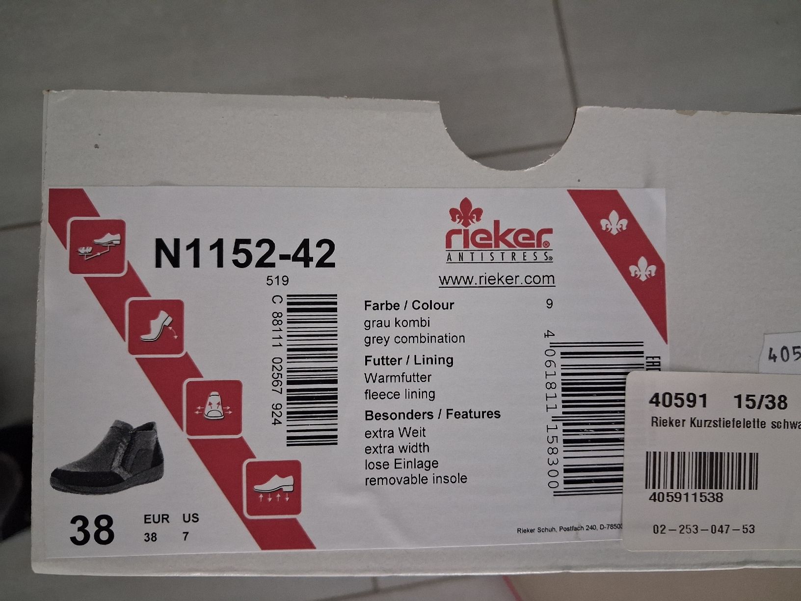 Rieker Damenschuhe: A vendre chaussures Rieker taille 38 – Neu und originalverpackt aus Marin-Epagnier von Crac34 2