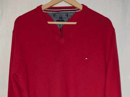 Tommy Hilfiger Wollpullover, rot, Gr. XL