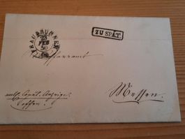 Vorphila Brief Fraubarunnen - Messen "zu spät" 1850
