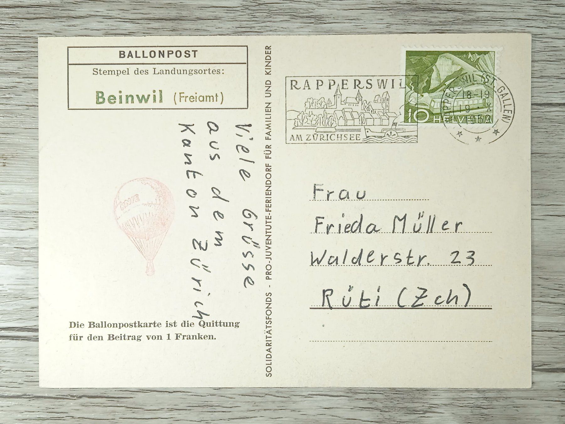 Tutti i francobolli: TR12 Carte Postale + Timbre Suisse 1959 – Usato da Cousset venduto da Patrick_Collections