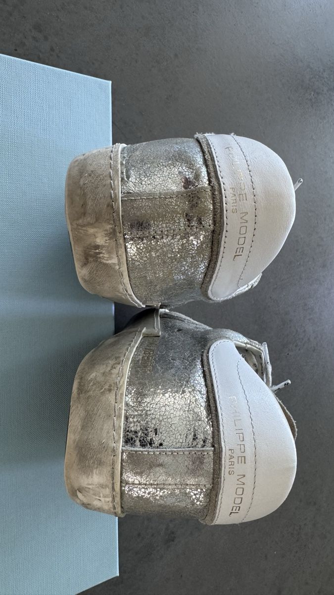Scarpe da donna: Schicke Philippe Model Sneaker Grösse 40 Silber Glitzer-Look – Usato da Oberrieden venduto da Bergsteiger67 4