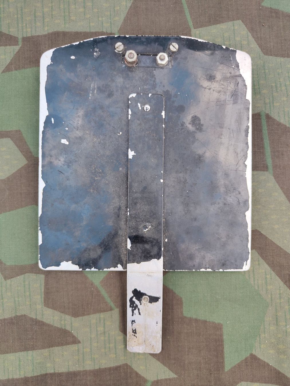 Insegne: Schild Dreieck blau weiss mit Halterung – Usato da Bauma venduto da SwissMilitaria 1