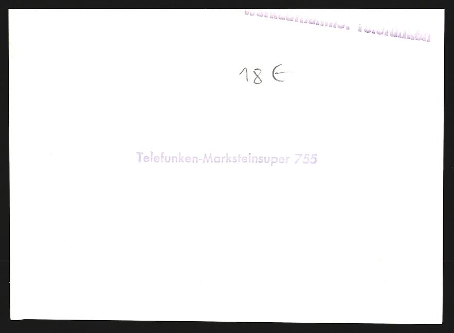 Fotografie & Manifesti: Fotografie Telefunken-Marksteinsuper 755 – Usato da Berlin venduto da bartko-reher 1
