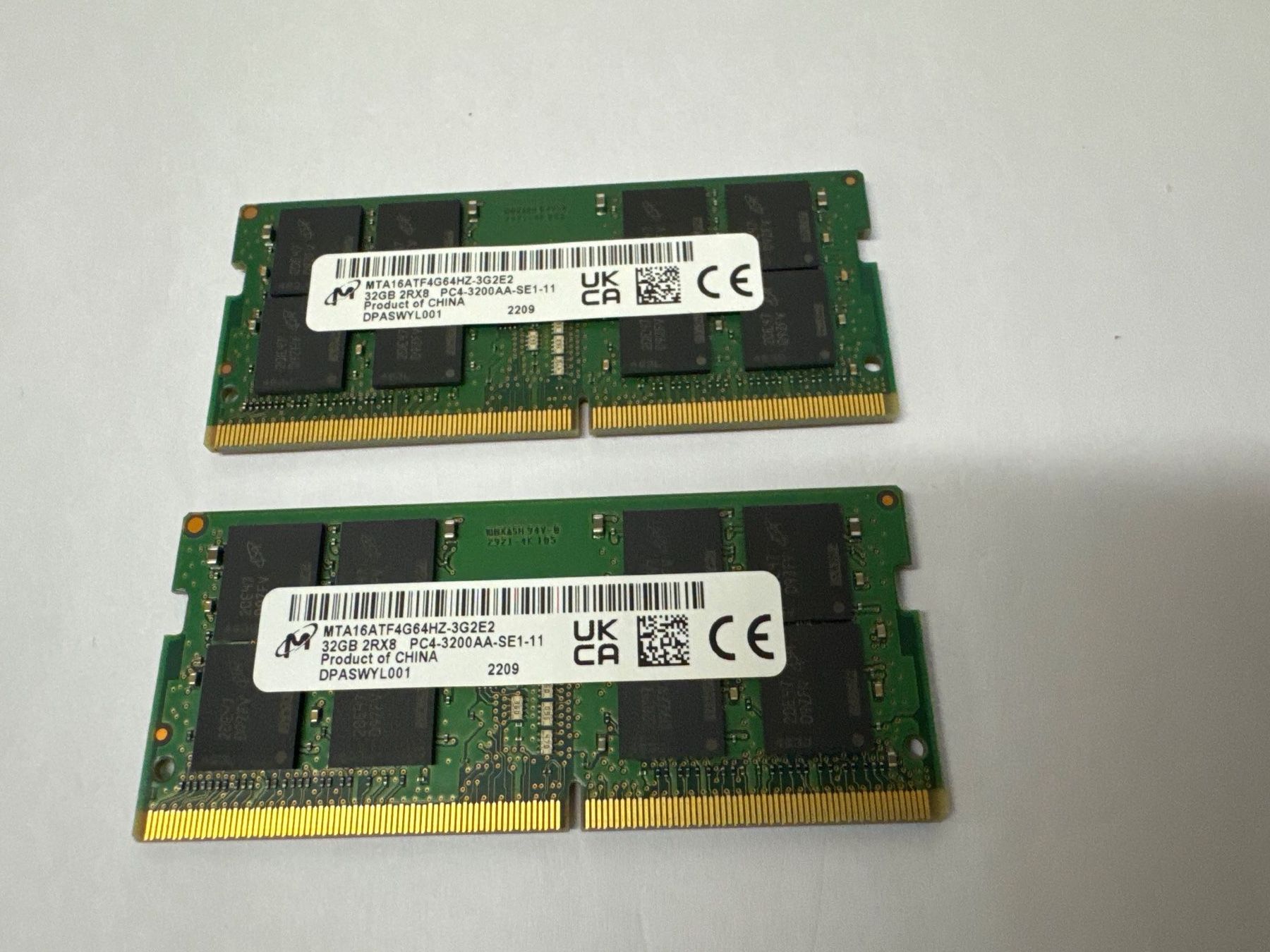Samsung Memoria / RAM: 2 x 32 Giga PC4-3200, Micron – Usato da Volketswil venduto da fis_shx9