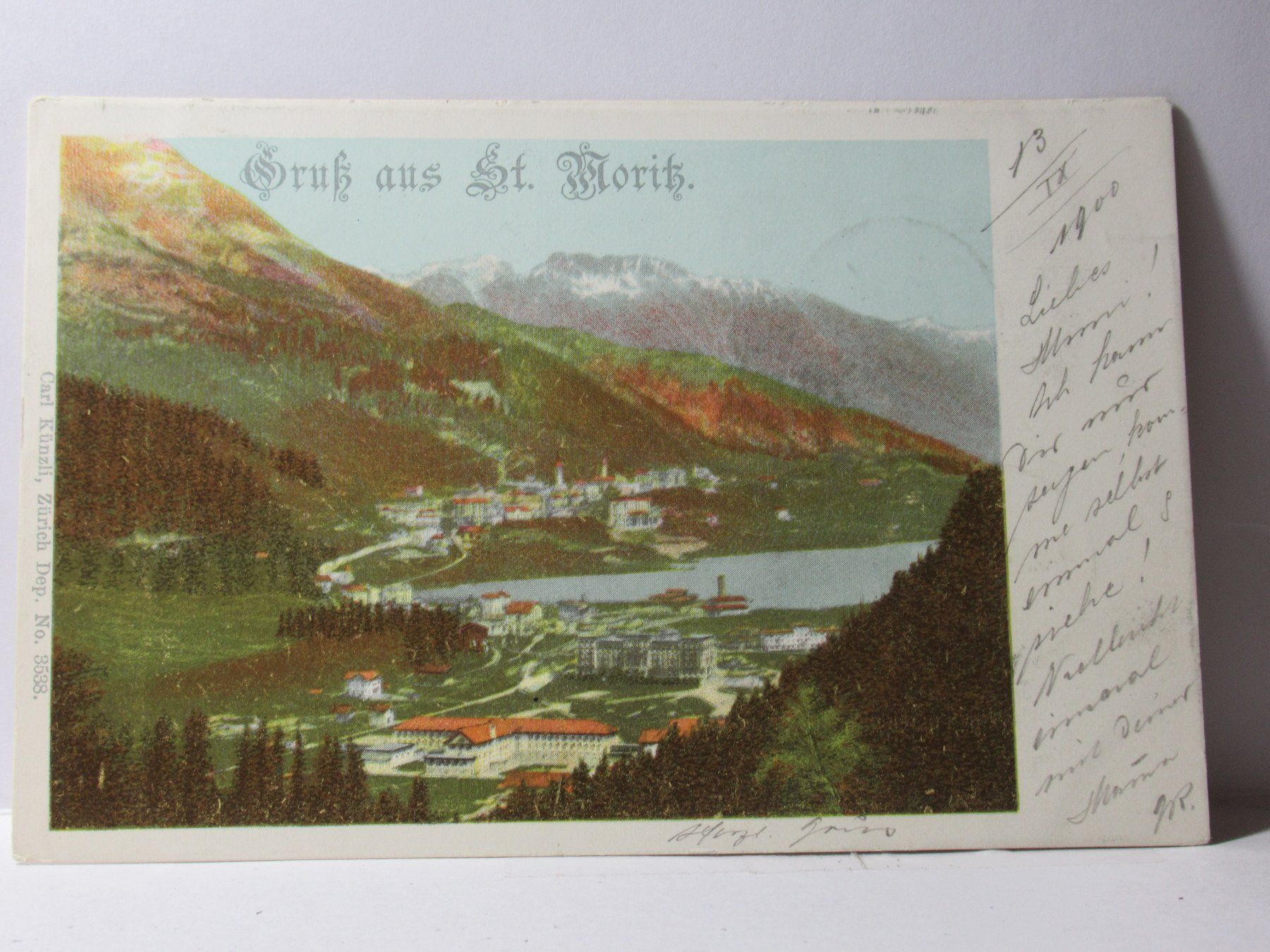 Cartoline postali: Gruss aus St. Moritz , Briefmarke , 1901 – Usato da Grenchen venduto da Bluemchen1900