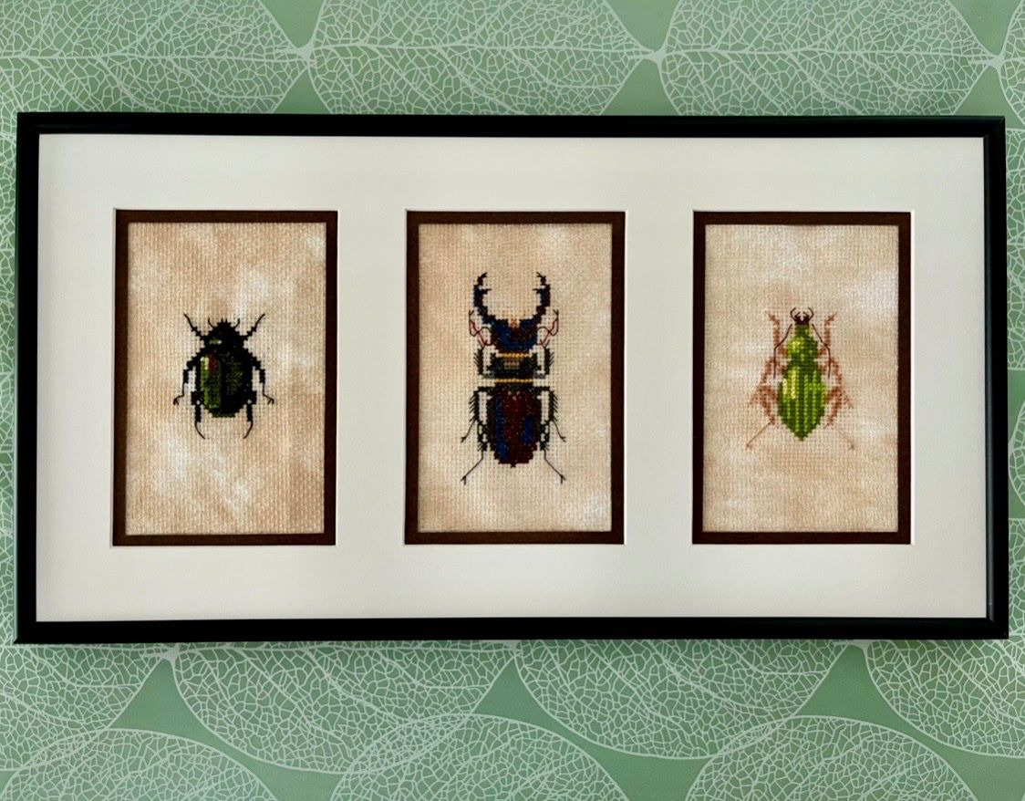 Tableaux: Trio d’insectes au point de croix – Neuf (Voir description) à Le Crêt-p-Semsales par staglione69