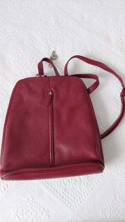 Rucksack Leder dunkelrot Damen guter Zustand