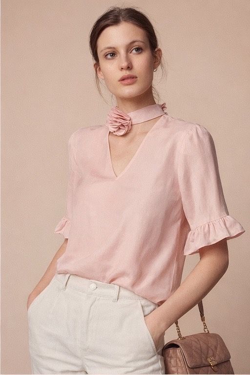 Sandro Camicette: Sandro Bluse - blush – Nuovo e nell'imballaggio originale da Zürich venduto da luxuryoutlet1 1