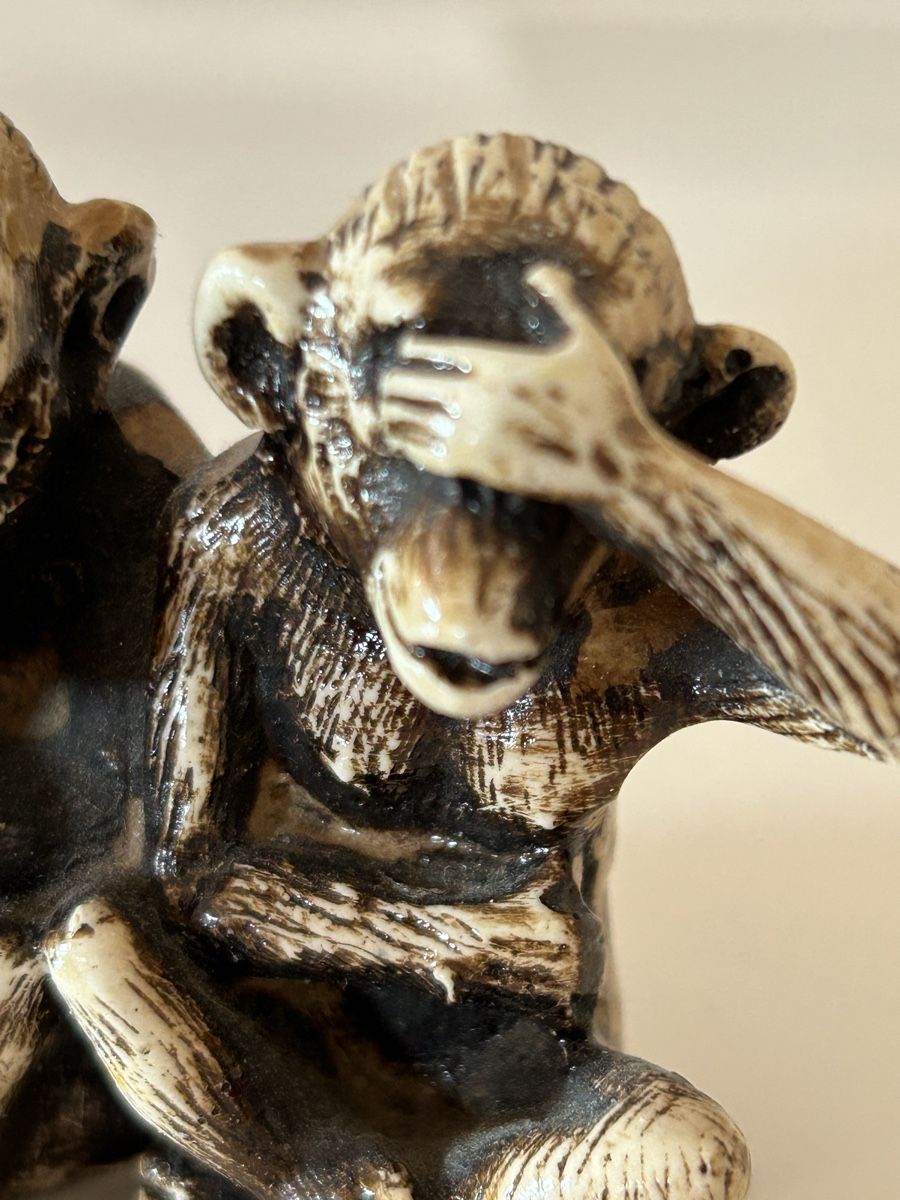 Statuette: 3 Affen - 3 singes - 3 scimmiette – Usato da Trélex venduto da Sonvic 2