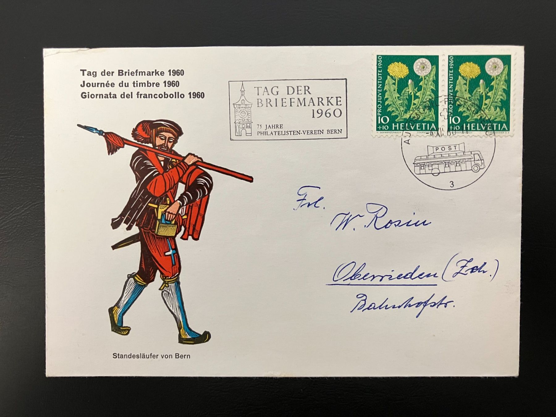 Tutti i francobolli: Couvert Tag der Briefmarke 1960 Bern – Usato da Solothurn venduto da Tomtom2910