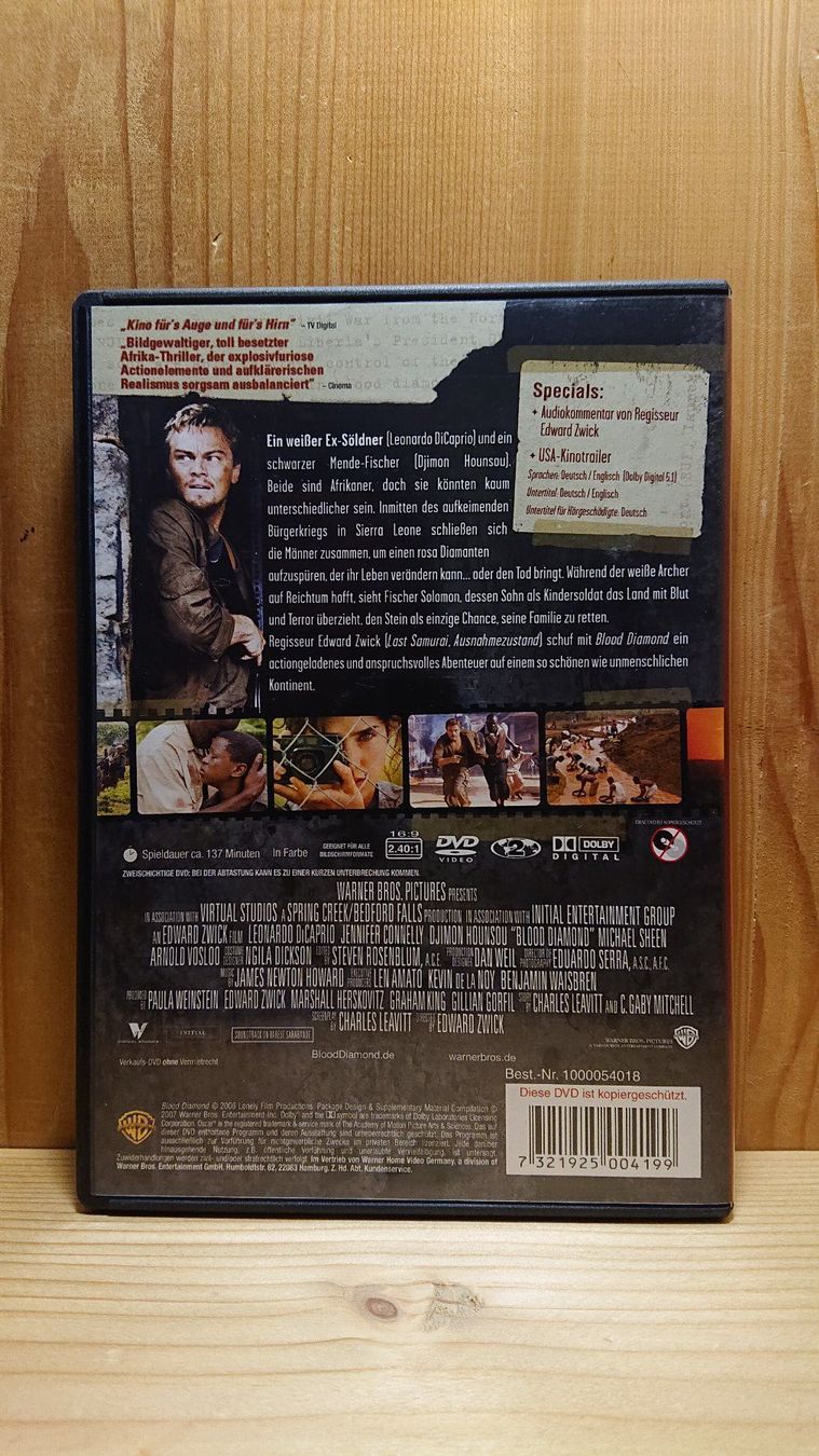Tutti i DVDs: BLOOD DIAMOND DVD mit Leonardo DiCaprio – Usato da Wilderswil venduto da Exebub 1