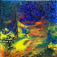 Acrylbild Nr. 8234, Grösse 15x15cm, Handgemaltes Unikat