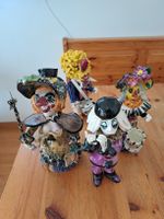 Fasnachtsfiguren,Clowns-Figuren, Vintage, 4 Stk.