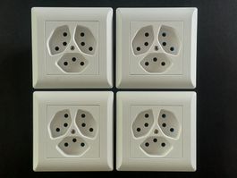 Hager kallysto.line Steckdosen 3x T13 Weiss 4 Stk.