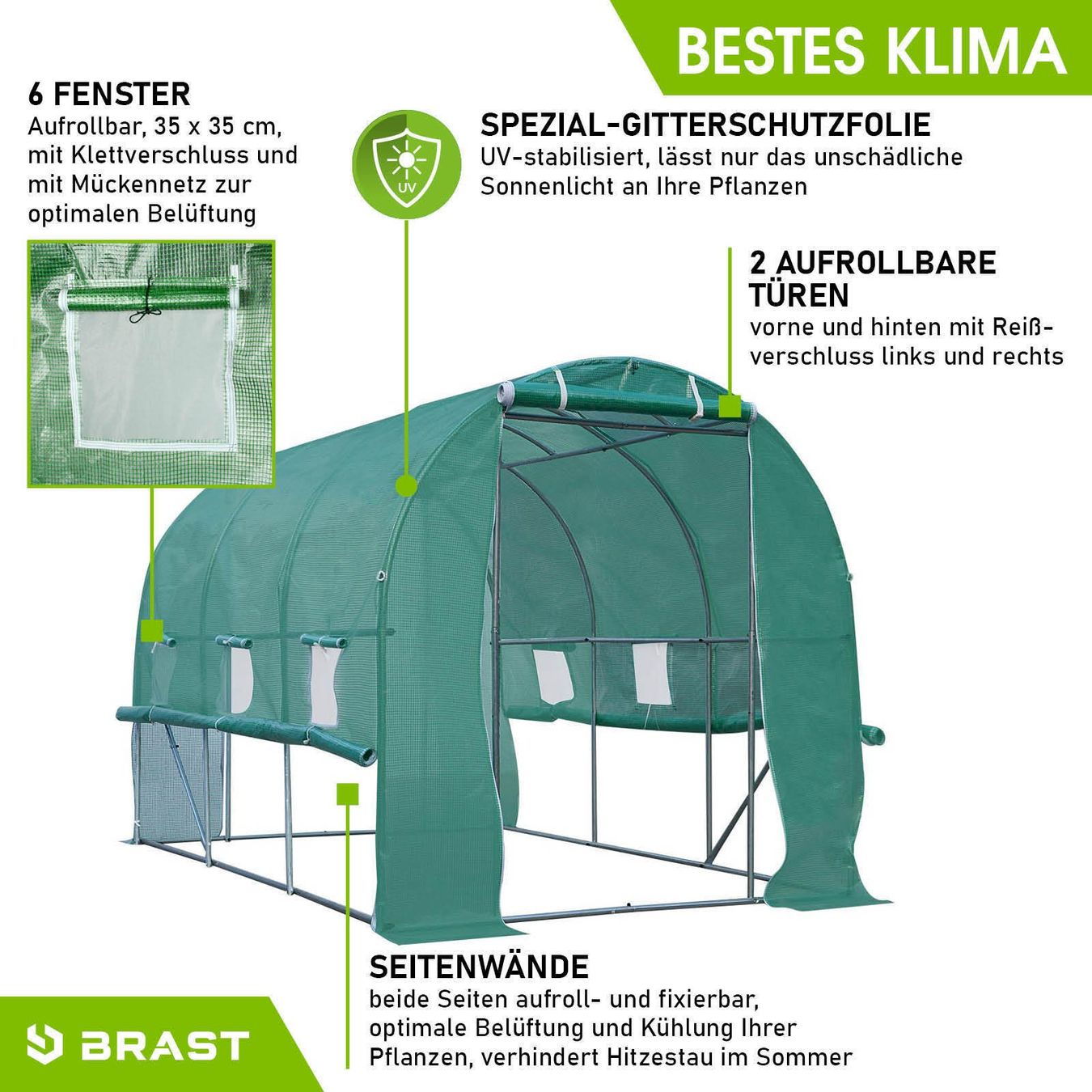 Casette da giardino & serre: BRAST Foliengewächshaus 2x3m – Nuovo e nell'imballaggio originale da Bottighofen venduto da zaap 3