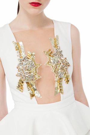 ELISABETTA FRANCHI WEISSES ABENDKLEID