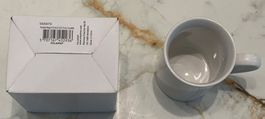 12 White mugs painting - H: 10 cm, dia. 7,4 cm, 245 ml