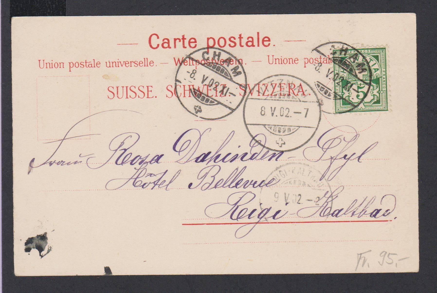 Cartes postales: Cham  ZG   -   alte Litho - Ansichtskarte von 1902 – D'occasion à Vitznau par Ropaku 3