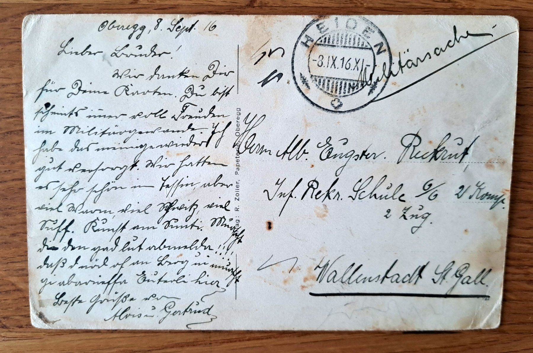 Cartoline postali: Ansichtskarte St. Anton Oberegg 1916 – Usato da Speicherschwendi venduto da allowed-crime 1