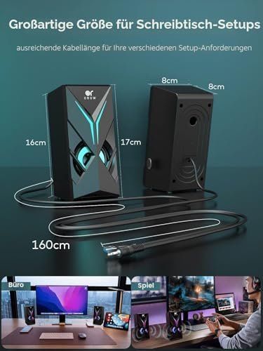 Casse acustiche: PC Lautsprecher 3.5mm Jack Mini Computer Lautsprecher(S201) – Nuovo e nell'imballaggio originale da Hundwil venduto da Stallone6 3
