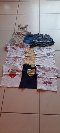 Mädchen Kleiderpaket - 9 Teile - Gr. 80/86