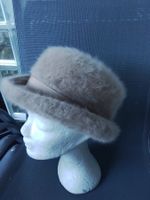 Flauschiger Winterhut, Gr. 57, beige, Angora Wolle