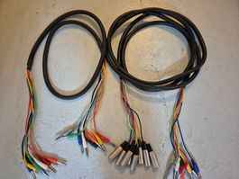 2 x Audio Multicore Kabel 8-Kanal Klinke/Klinke & Klinke/XLR