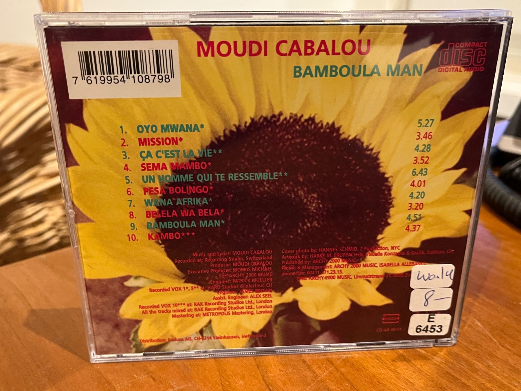 CD: Moudi Cabalou - Bamboula Man - SRA01D – Usato da Küsnacht ZH venduto da musicalheritage.org 1