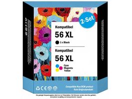 HP-56 XL – Kompat. Drucker-Patronen, Chip & Füllstand (2x)