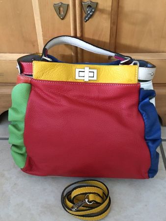NEU - Leder-Handtasche mehrfarbig!