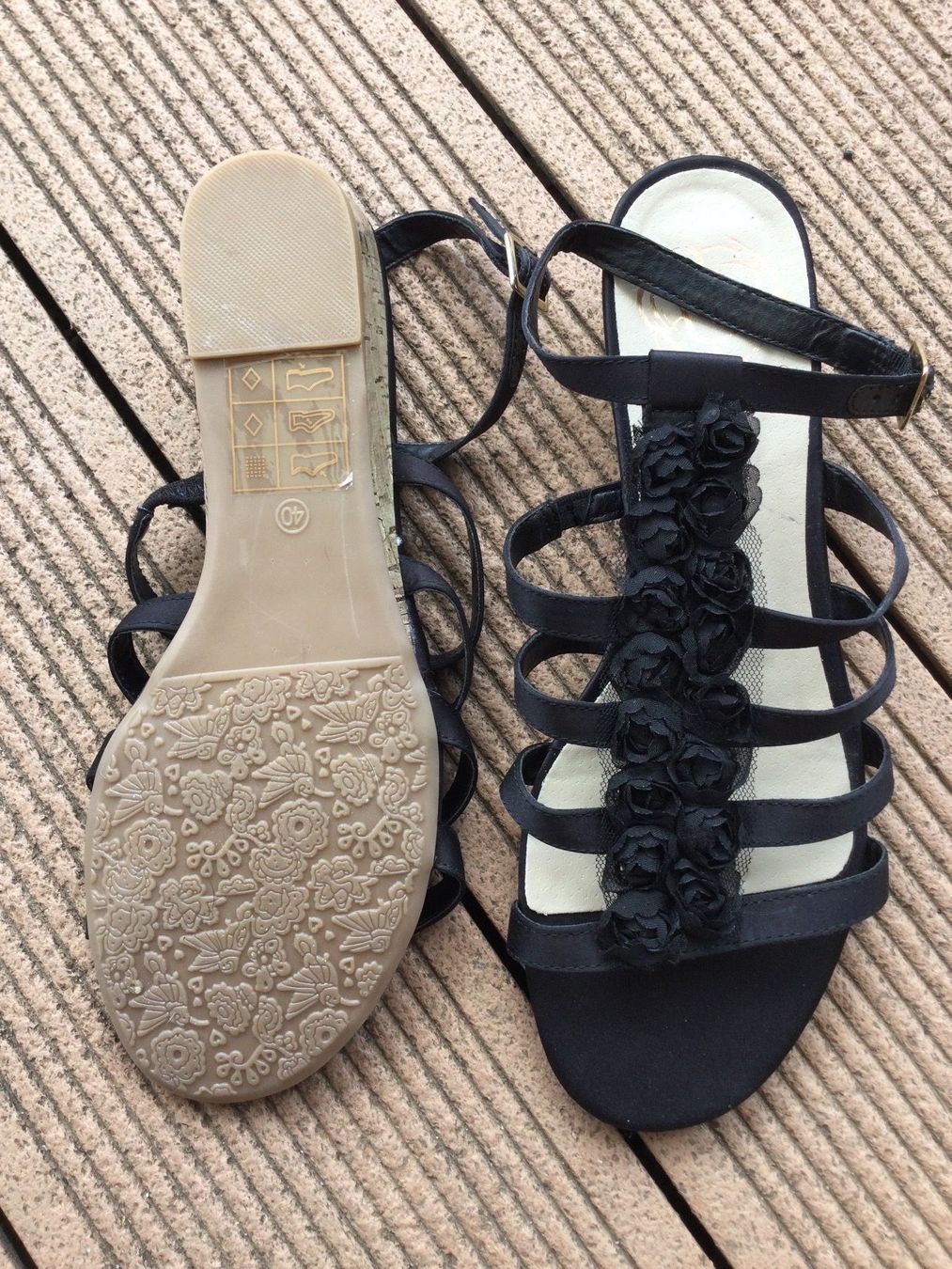 Cube Scarpe da donna: Sandalettes CUBE noires satinées roses – Nuovo e nell'imballaggio originale da Agiez venduto da chouchanelle 4
