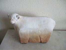 Grosses Schaf aus Keramik Vintage handgefertig ca. 1,3 kg