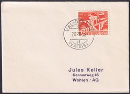 1956, attraktiver Kleinbrief von Val des Dix (Wallis)