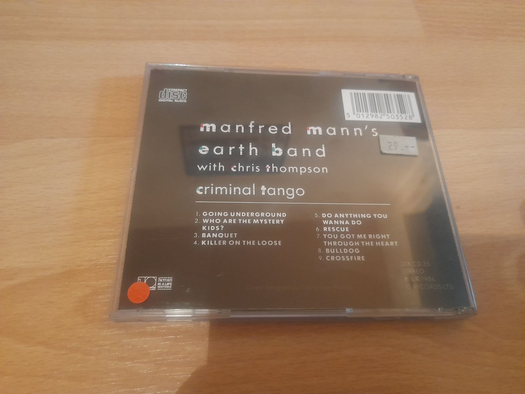 CD: Manfred Mann's Earth Band - Criminal Tango CD – Usato da Lustmühle venduto da chevi03 2