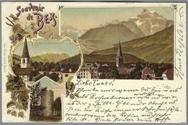 1898, AIGLE, JOLIE LITHO, BIEN CONSERVÉE, AU VERSO 0 AIGLE