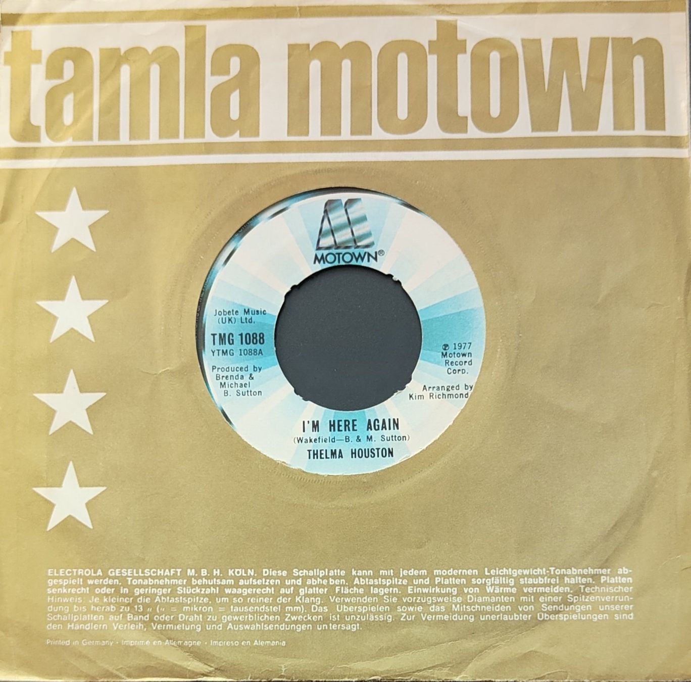 Dischi in vinile: Vinyl-Single Thelma Houston - I'm Here Again – Usato da Langenthal venduto da Modo39